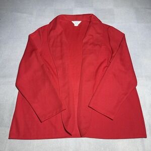 Vintage‎ 60s 70s Sears Blazer Jacket Womens 26.5 Red Polyester Open Front